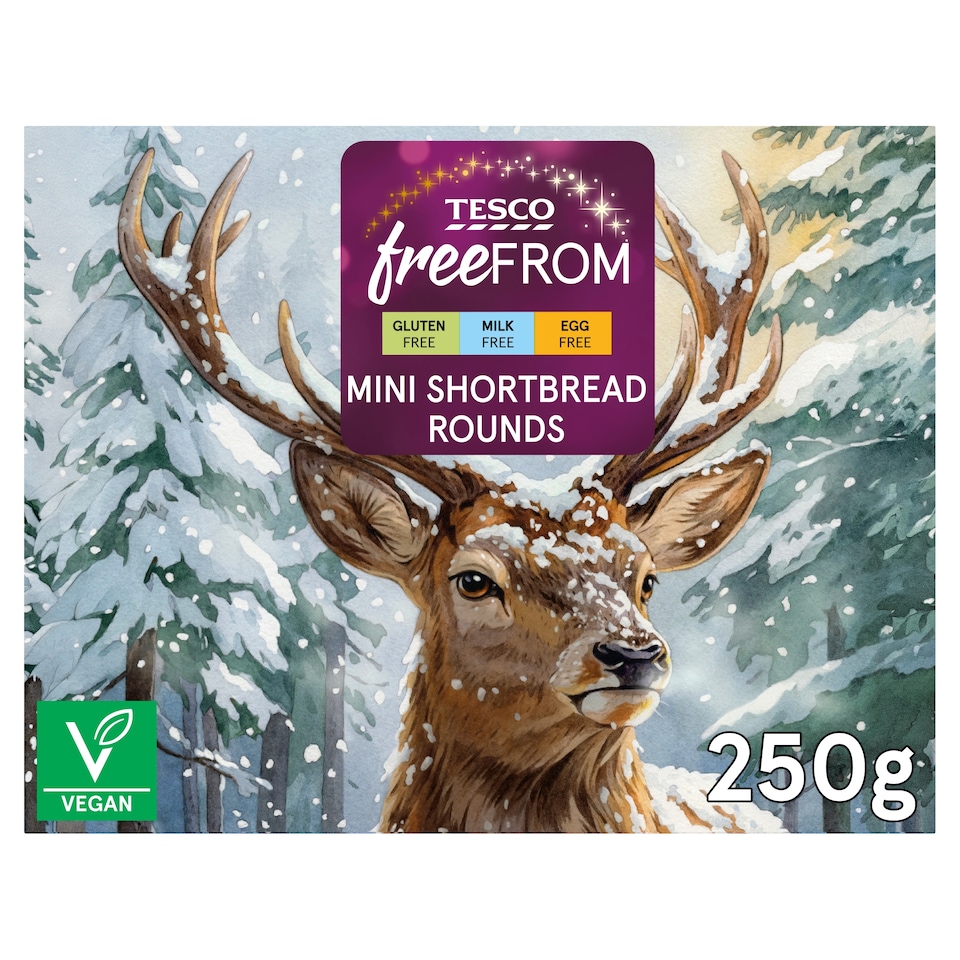 TESCO free FROM mini shortbread Rounds 250g