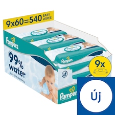 Pampers 99% Water Baby Wet Wipes, 9 Packs of 60 Wipes = 540 Baby Wet Wipes