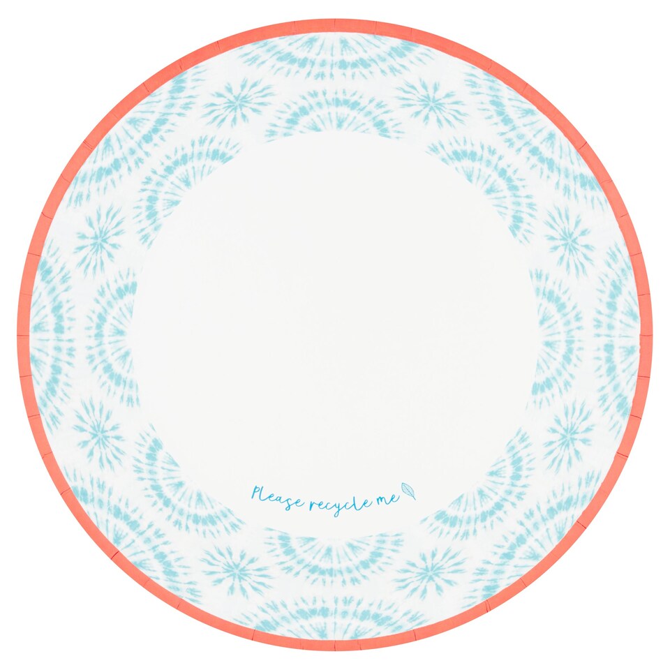 Tesco Tie Dye Plate 23Cm 10 Pack
