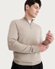 image 1 of F&F Pure Merino Wool Funnel Neck Half Zip Jumper in Neutral