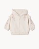 image 1 of F&F Baby Cotton Blend Floral Embroidered Zip Up Hoodie in Neutral