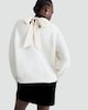 image 3 of F&F Knitted Satin Bow Back Jumper in Cream