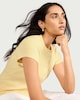 image 2 of F&F Cotton Rich Ribbed Button Up Top in Yellow