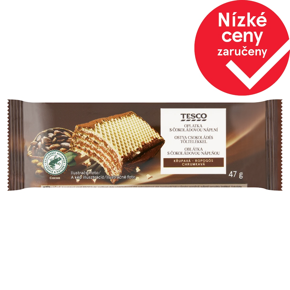 Tesco Oplatka s čokoládovou náplní 47g