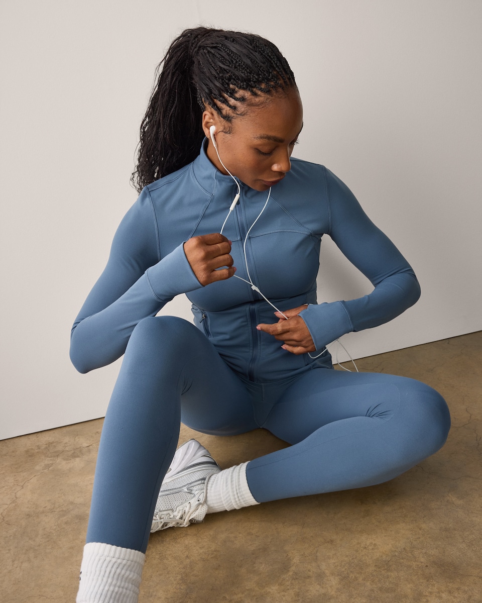 image 1 of F&F Active ULTRAMOVE Zip Front Jacket in Blue