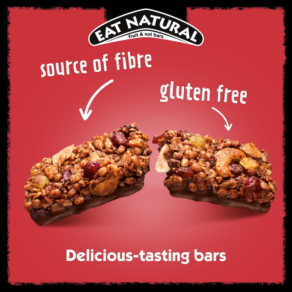 image 1 of Eat Natural Fruit & Nut Bars - Apple, Ginger & Dark Chocolate 3 Pack 40g