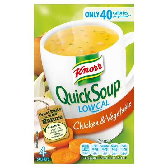 Knorr Quick Soup Low Calorie Chicken And Vegetable 42G Tesco Groceries