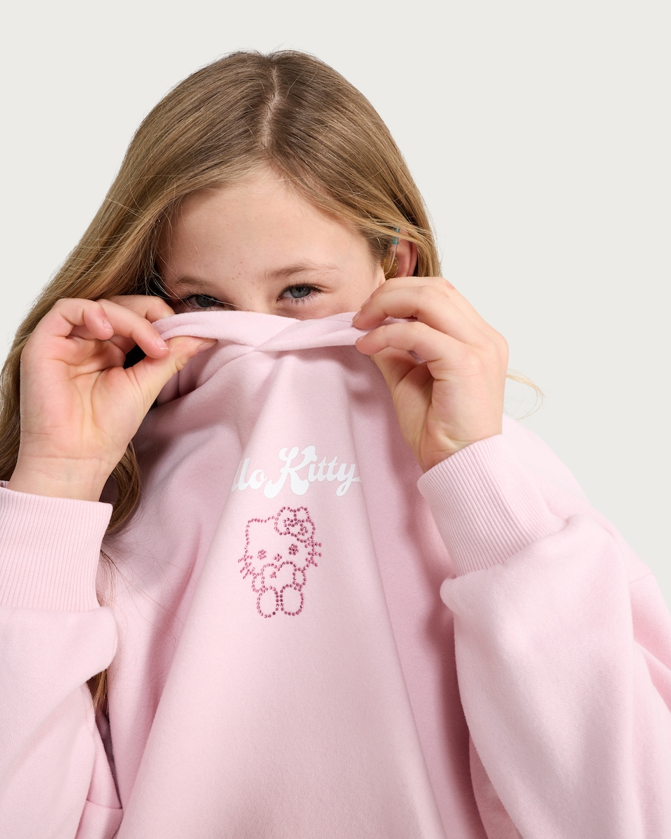 image 1 of Hello Kitty Cotton Rich Hoodie in Pink