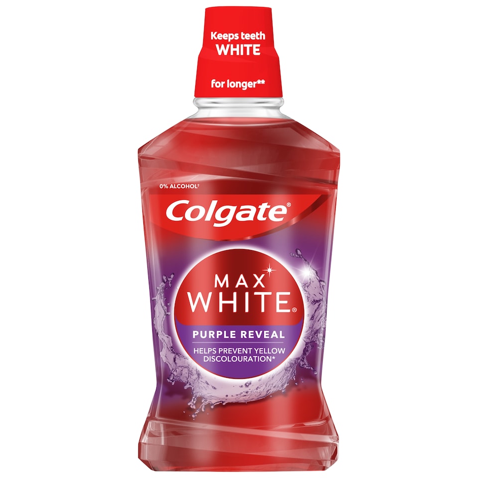 image 1 of Colgate Max White Purple Reveal Mouthwash 500 ml