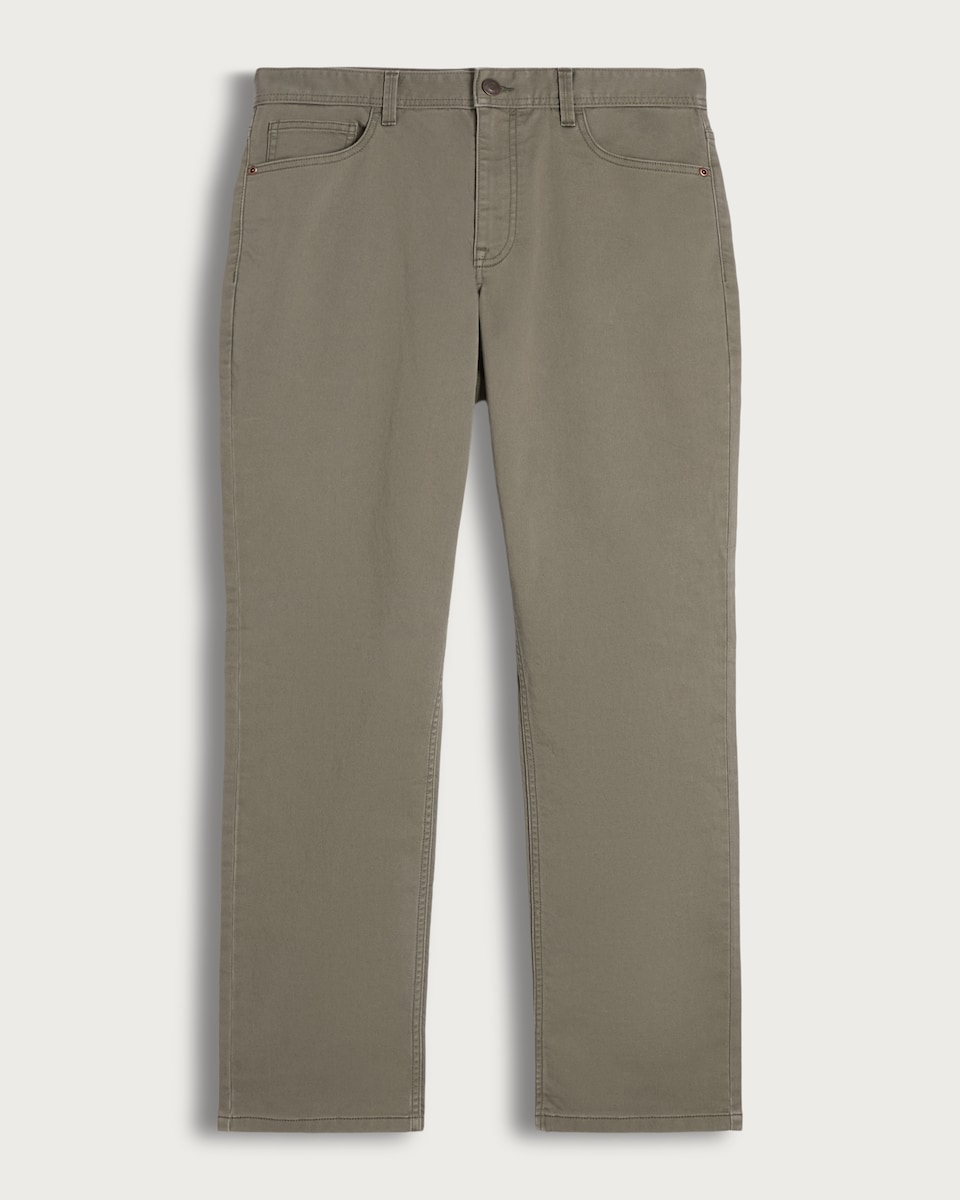 F&F Cotton Rich Button Fly Trousers in Khaki