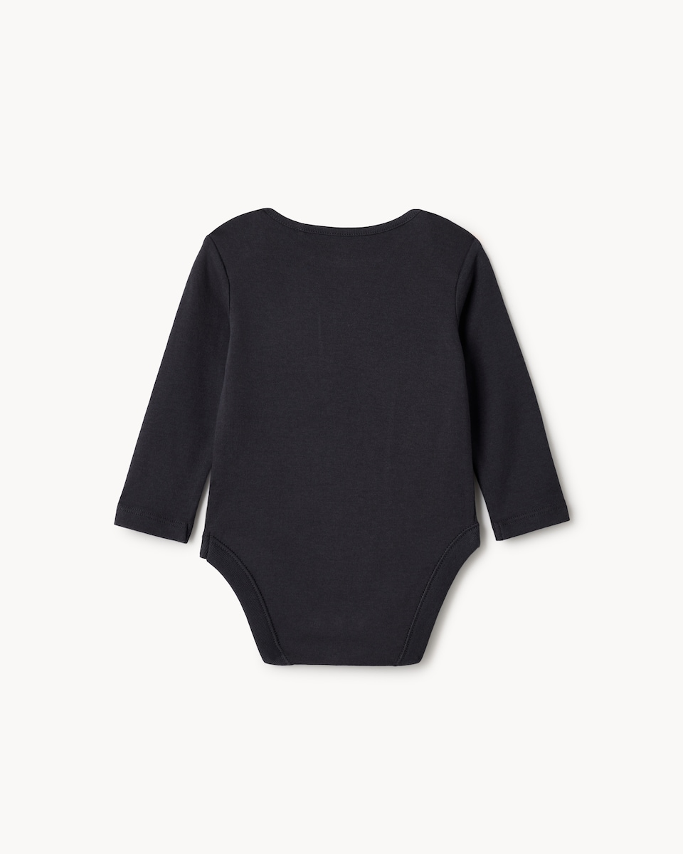 image 1 of F&F Baby Pure Cotton Halloween Printed Bodysuit in Black