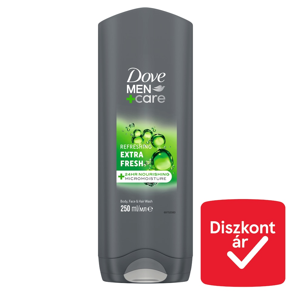 Dove Men+Care Refreshing Extra Fresh tusfürdő testre, arcra, hajra 250 ml