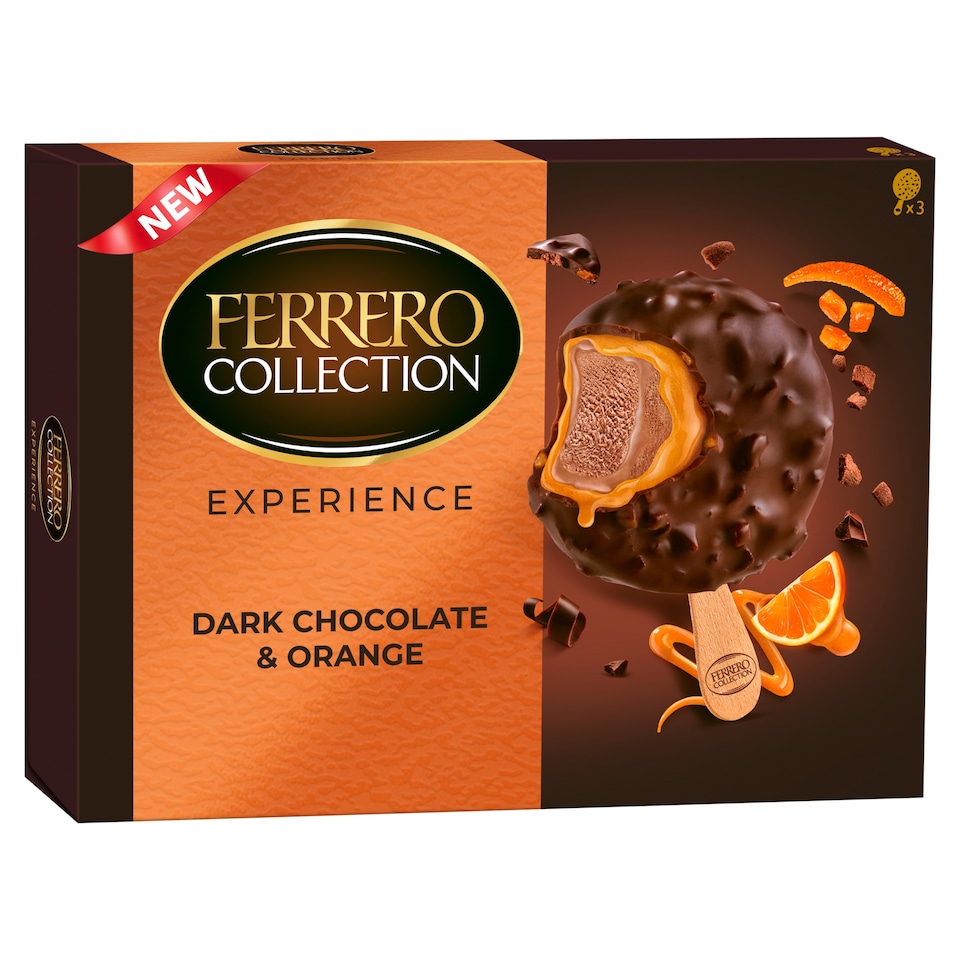 image 1 of Ferrero Collection Cocoa Frozen Cream with Orange-Flavored Glaze in Dark Chocolate 3 pcs 180ml