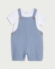 image 1 of F&F Baby 2-Piece Pure Cotton Dungarees and Bodysuit Set in Blue