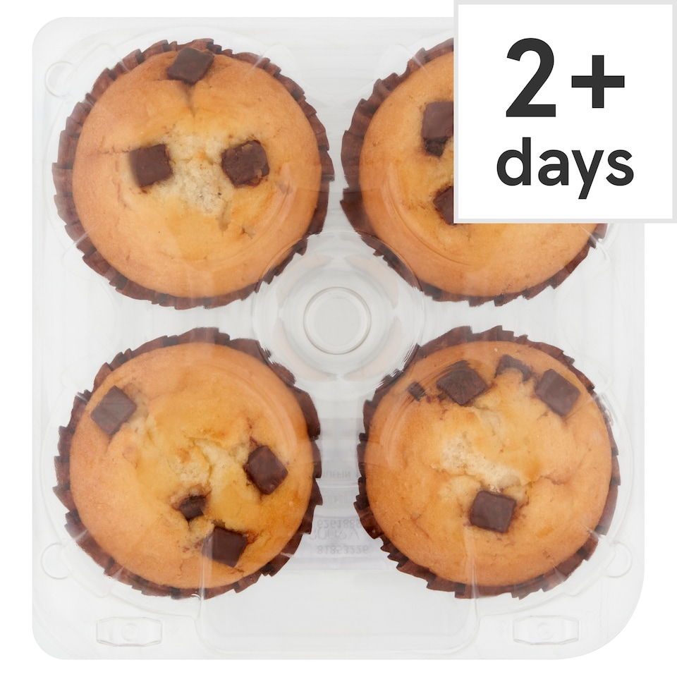 image 1 of Tesco Chocolate Muffins 4 Pack