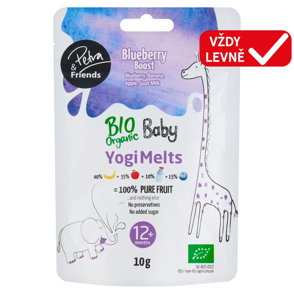 image 1 of Petra & Friends Yogi Melts Blueberry Boost Organic Freeze-Dried Goat Milk Snack 10g