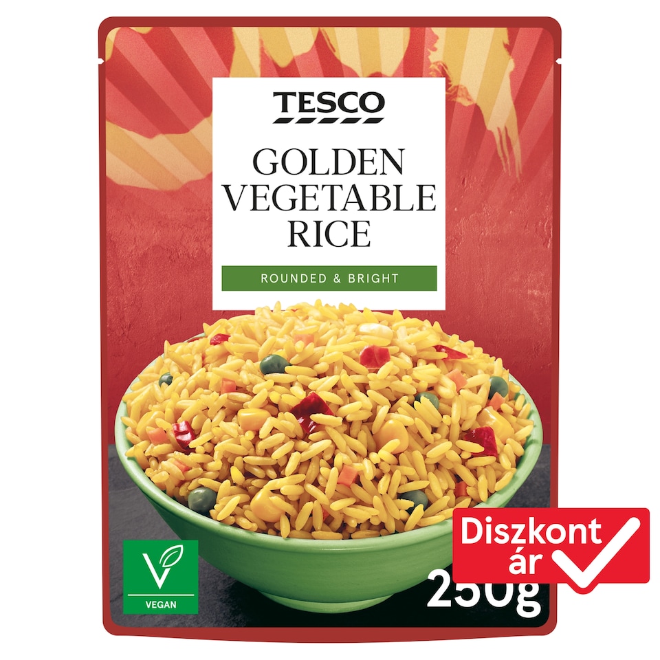 Tesco fűszerezett, főtt hosszúszemű rizs zöldségekkel 250 g