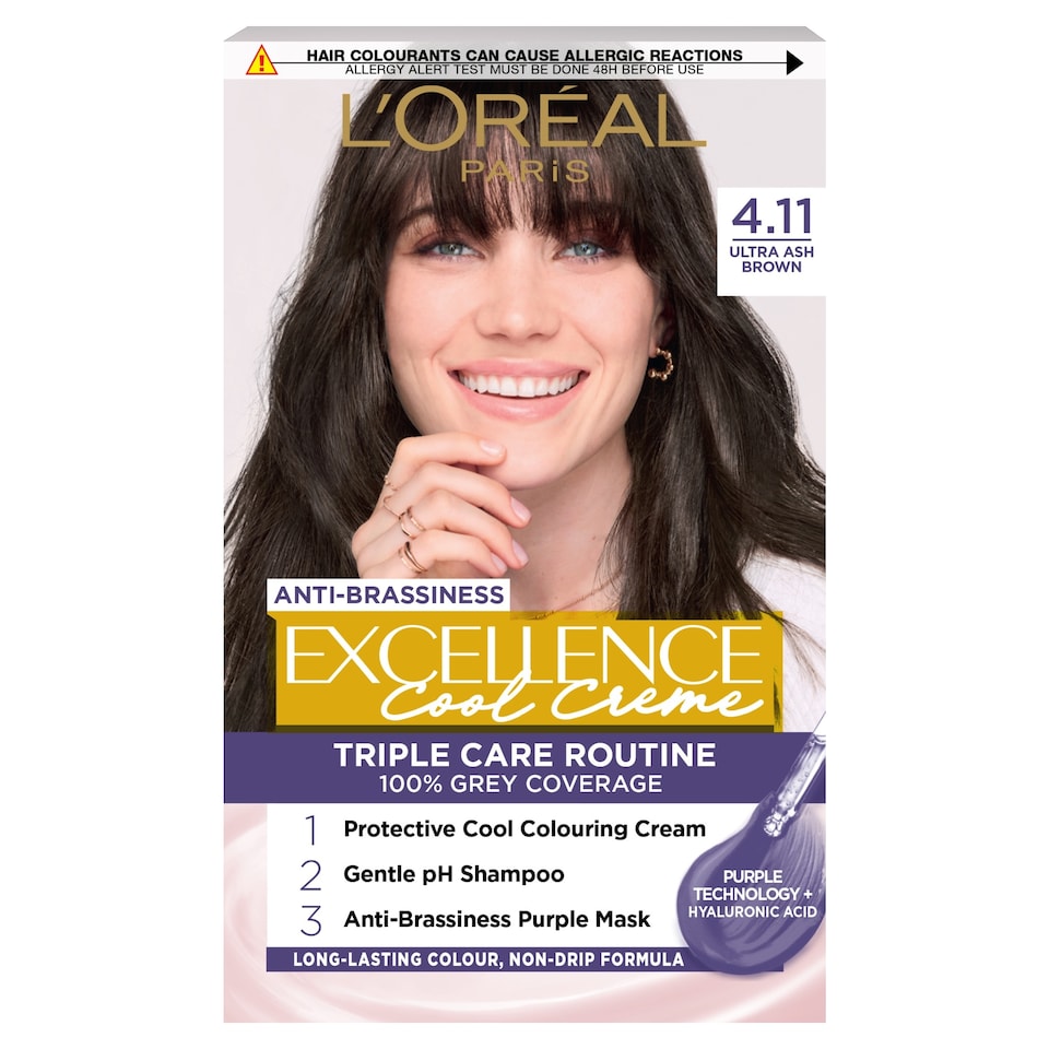 image 1 of L'Oreal Paris Excellence Core 4.11 Ultra Ash Brown Permanent Hair Dye