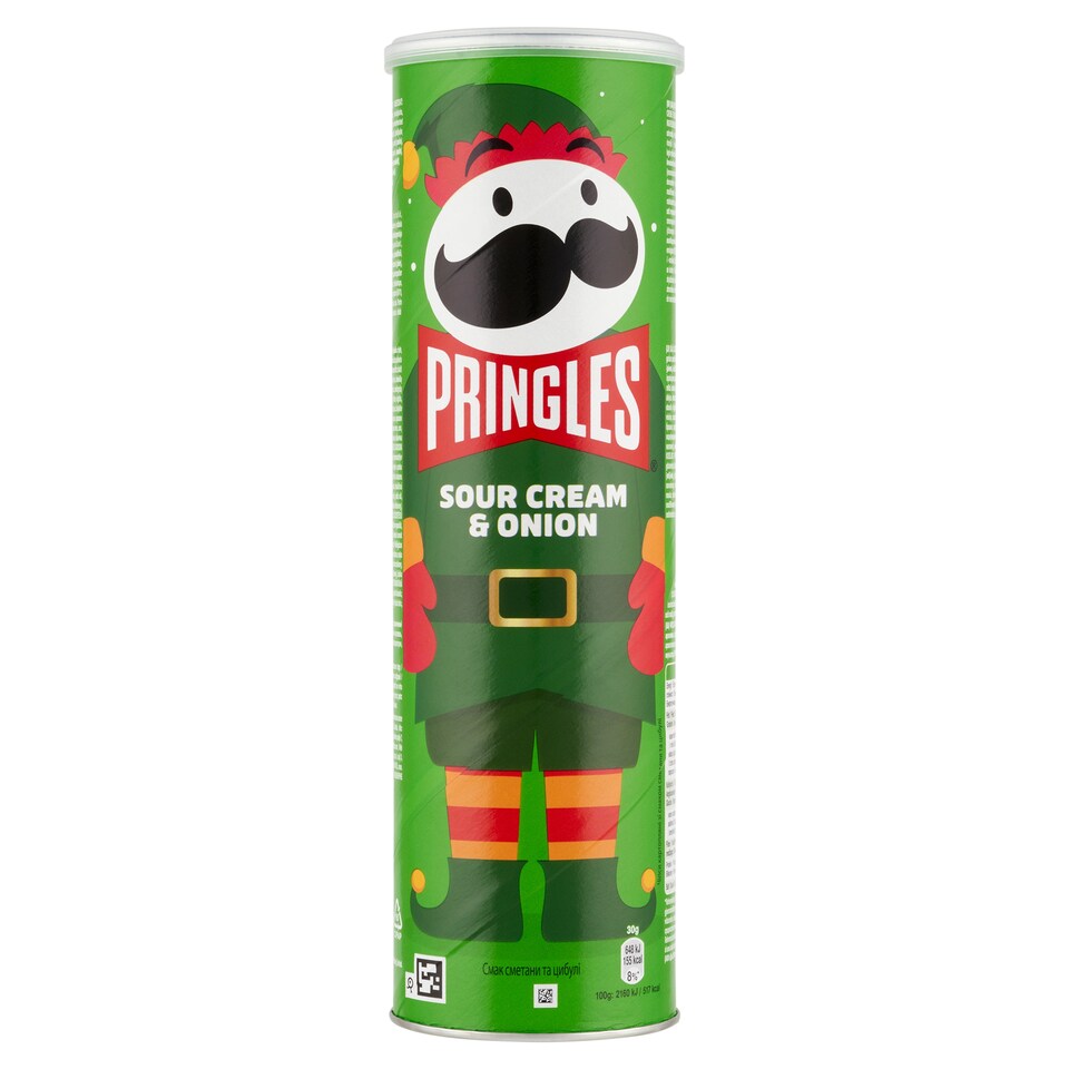 Pringles hagymás-tejfölös ízesítésű sós snack 185 g