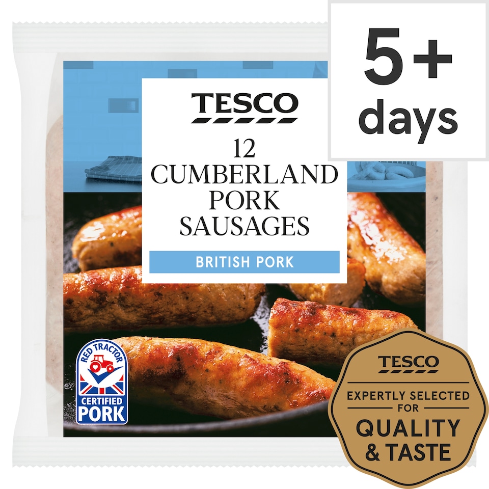 image 1 of Tesco British Cumberland Sausages 12 Pack 681G