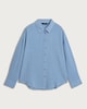 image 4 of F&F Pure Cotton Double Cloth Long Sleeved Shirt in Blue