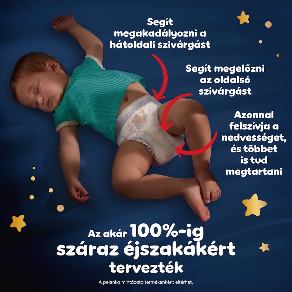 Pampers Night Bugyipelenka, Méret: 5, 22 db Pelenka, 11kg-17kg  1. kép