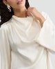 image 2 of F&F Satin Cowl Neck Blouse in Ivory