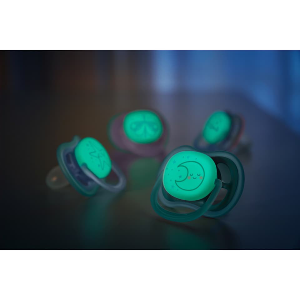 image 1 of Philips Avent Ultra Air Nighttime Soother 6-18 months 2 pack