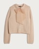image 4 of The F&F Edit Textured Bow Detail Cardigan with Wool in Neutral