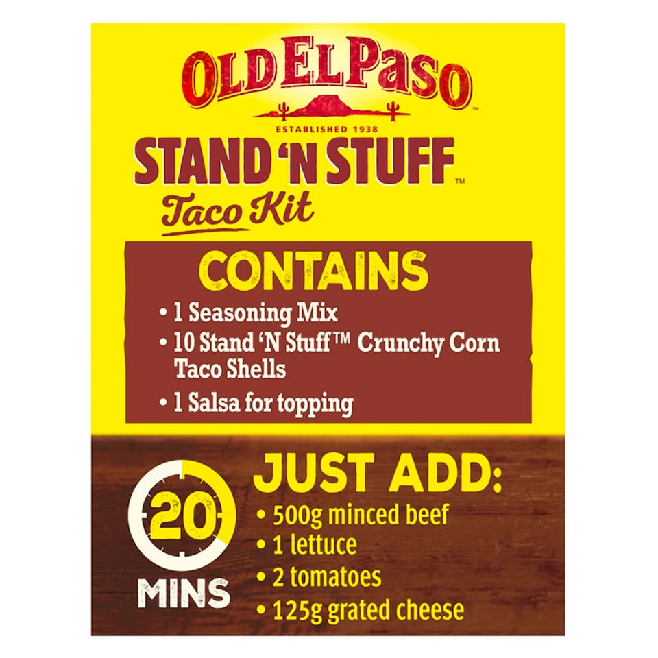 image 1 of Old El Paso Stand 'N' Stuff Taco Kit - Sweet Paprika & Garlic 312g