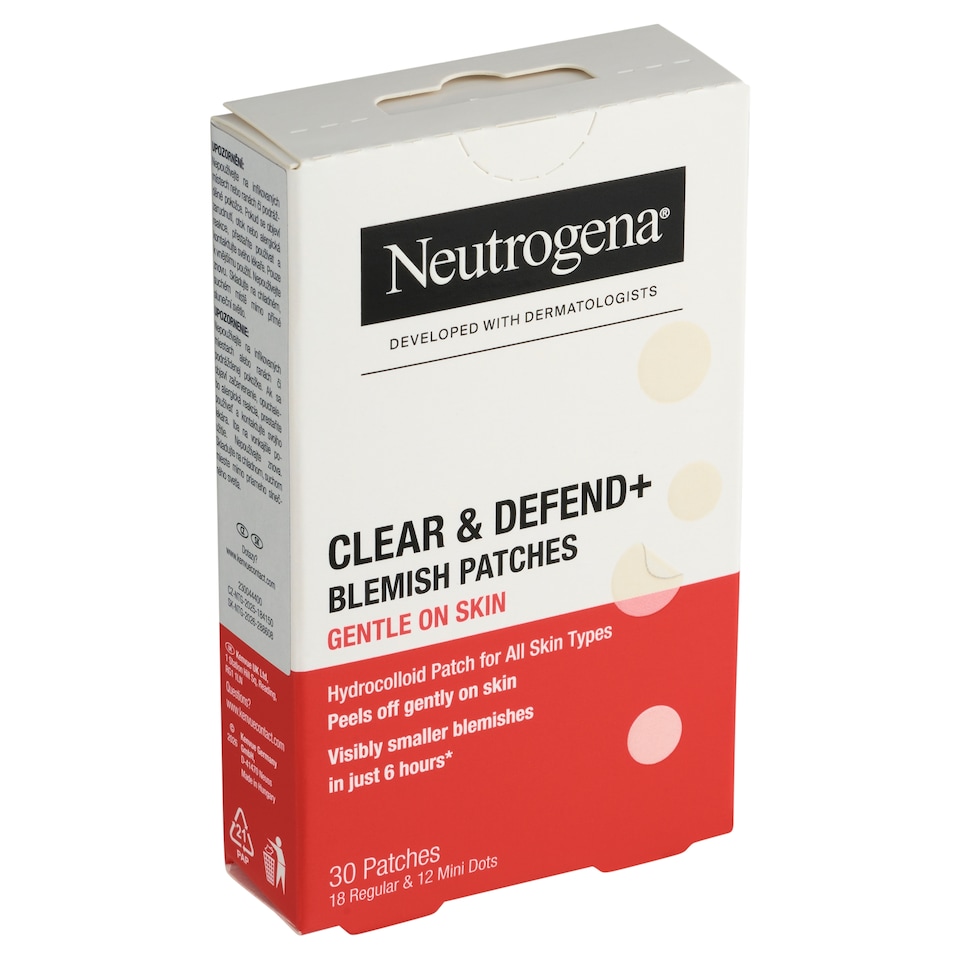 Obrázek 1 pro produkt Neutrogena Clear & Defend+ Sensitive náplasti na nedokonalosti 30 ks