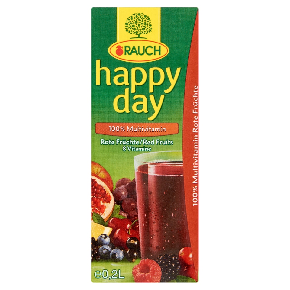 Rauch Happy Day 100% Multivitamin vegyes gyümölcslé 8 vitaminnal 0,2 l  1. kép