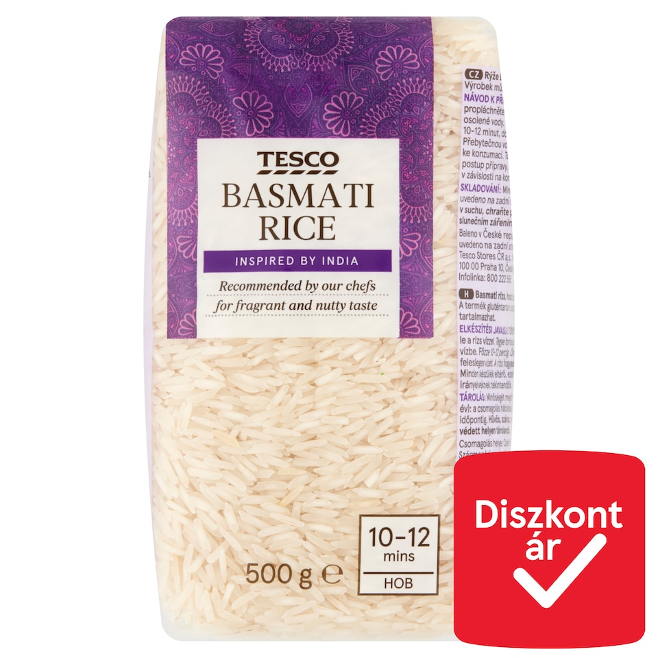 Tesco hosszú szemű, hántolt basmati rizs 500 g