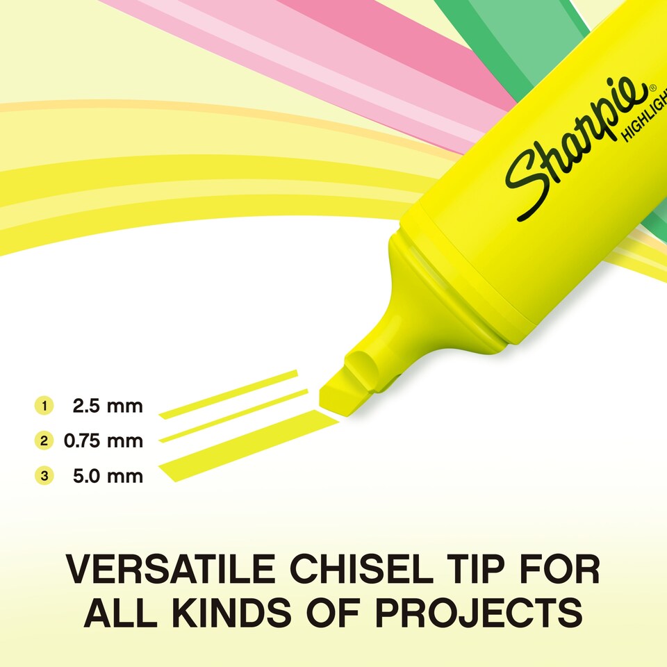 image 1 of Sharpie Fluo XL Highlighters Chisel Tip Fluorescent, 4 Count
