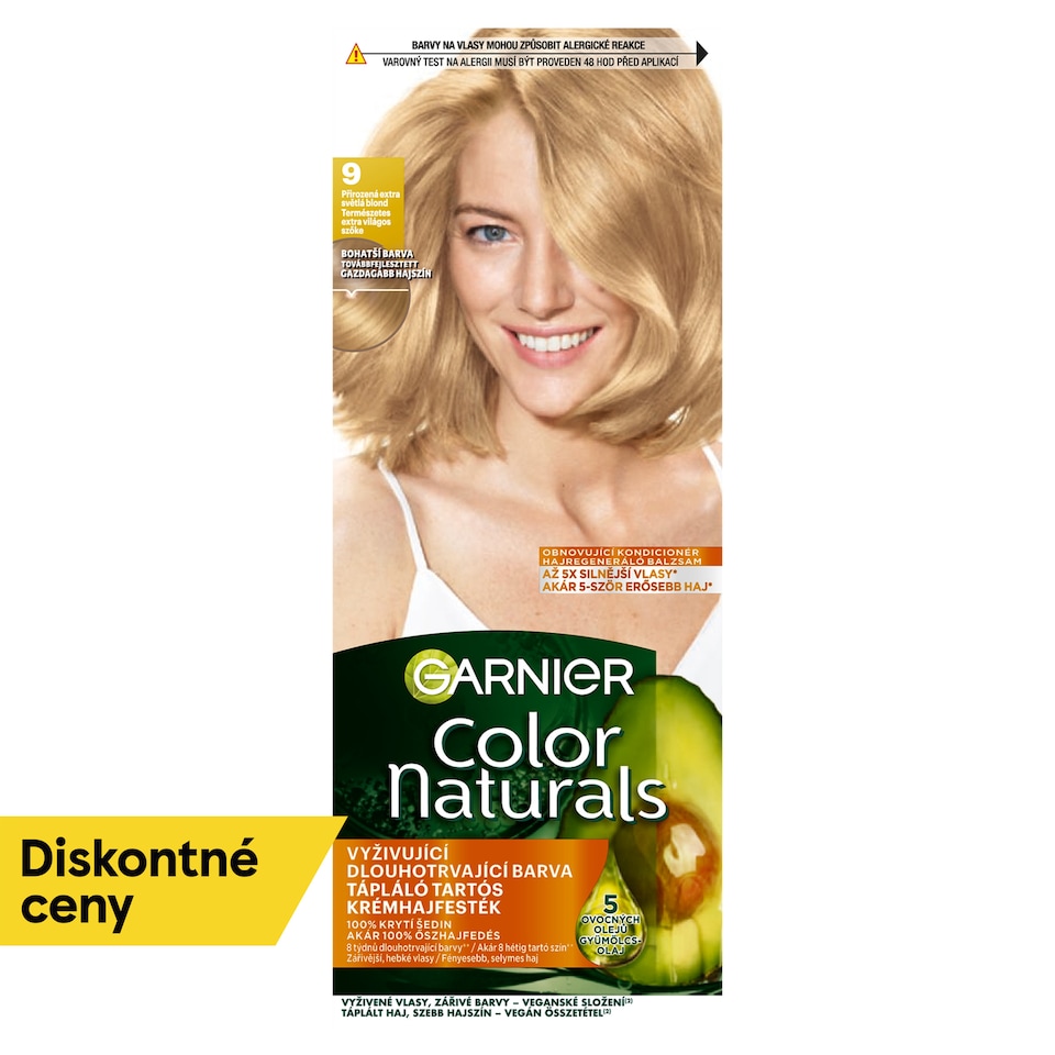 Garnier Color Naturals permanentná farba na vlasy 9 Prirodzená extra svetlá blond, 60 +40 +12 ml