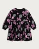 image 4 of F&F Girls Cotton Rich Disco Ball Bow Print Sweat Dress in Black