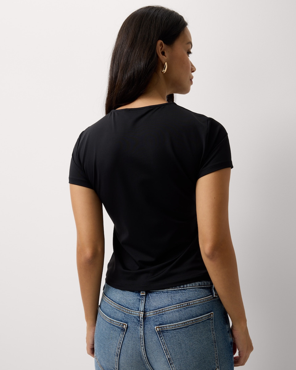 image 1 of F&F 2-Pack Polyamide Short Sleeved T-Shirts in Multi Black