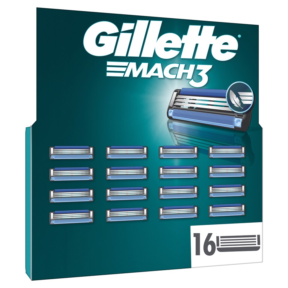 obrázok 1 z Gillette Mach3 Náhradné Holiace Hlavice pre Mužov, 16 Náhradné Holiace Hlavice
