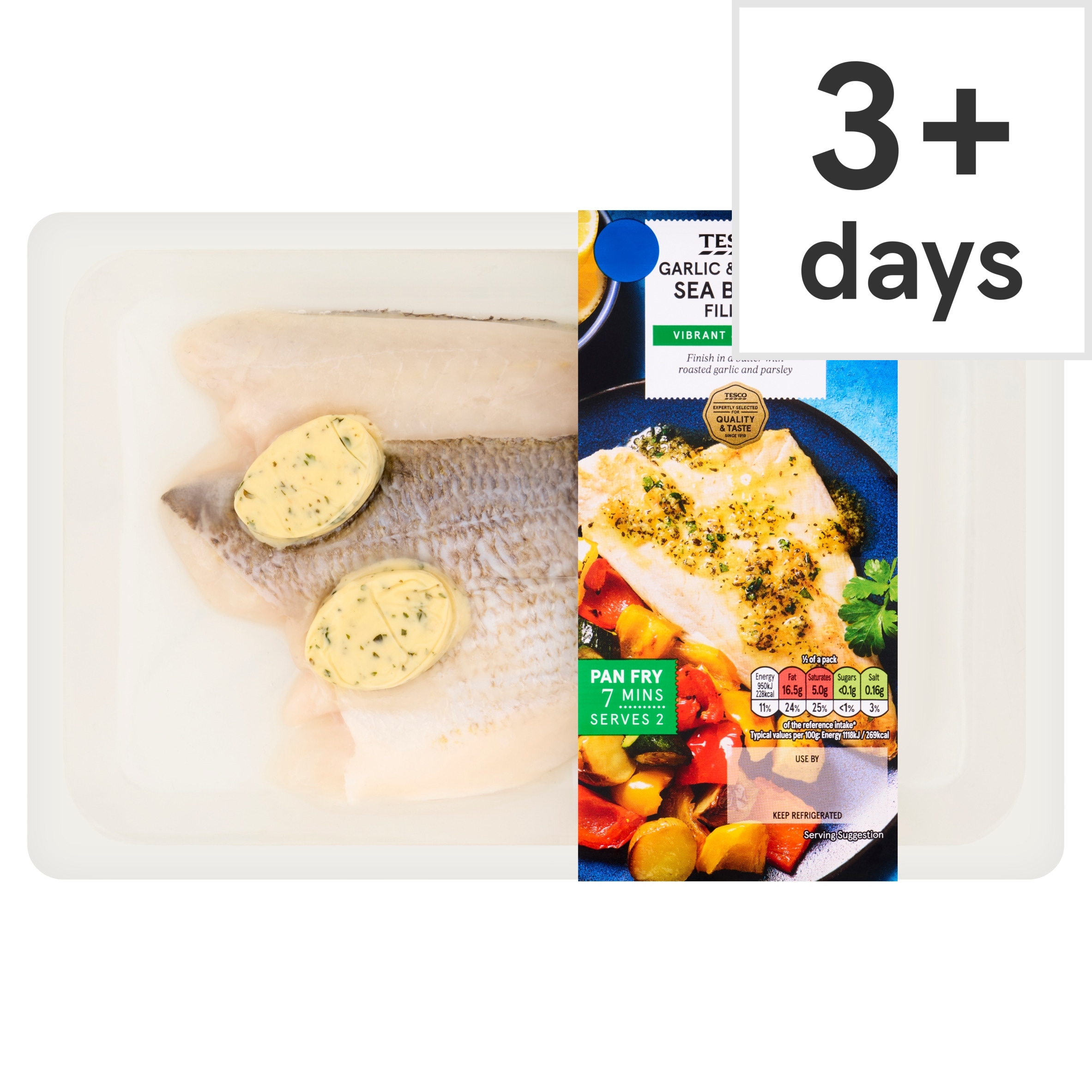 Tesco Garlic & Parsley Sea Bream Fillets 200g