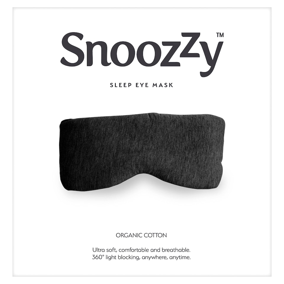 image 1 of Snoozzy Organic Cotton Sleep Eye Mask Wrap in Dark Grey