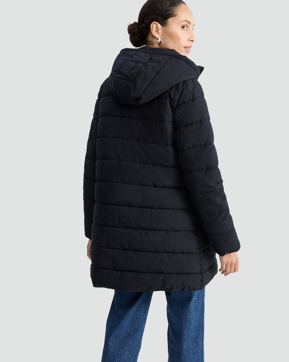 image 1 of F&F Padded Shower Resistant Coat in Black