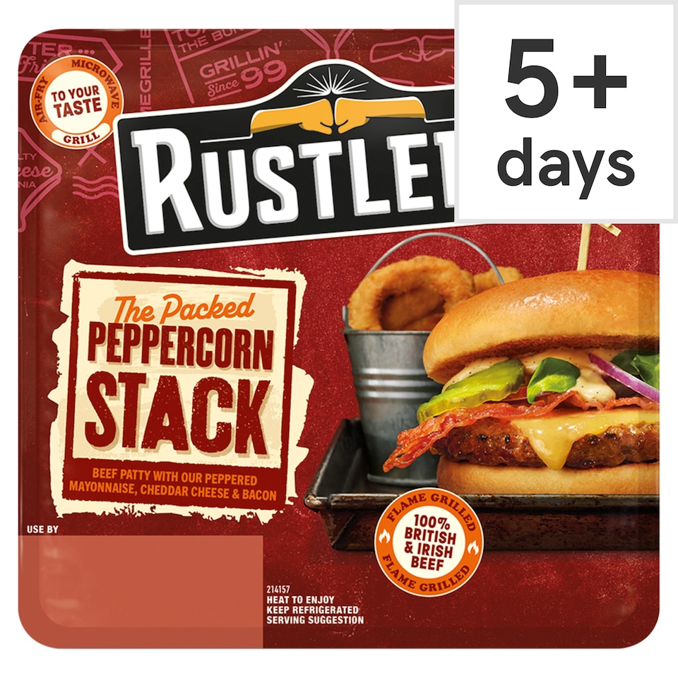Rustlers The Packed Peppercorn Stack Burger 174g