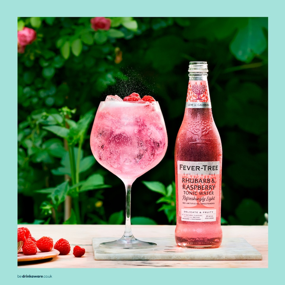 image 1 of Fever-Tree Rhubarb & Raspberry Tonic Water Bottle 500ml