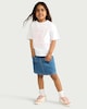image 2 of F&F Girls Pure Cotton Bear Embroidered T-Shirt in White