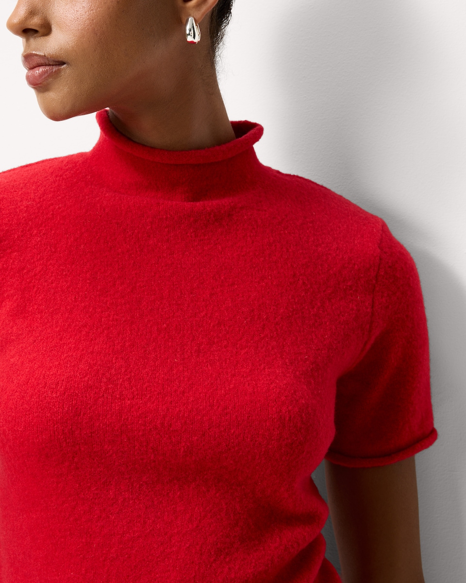image 1 of F&F Turtle Neck Jumper with Wool in Red