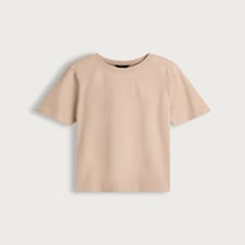 F&F Pure Cotton Heavyweight Crew Neck T-Shirt in Neutral