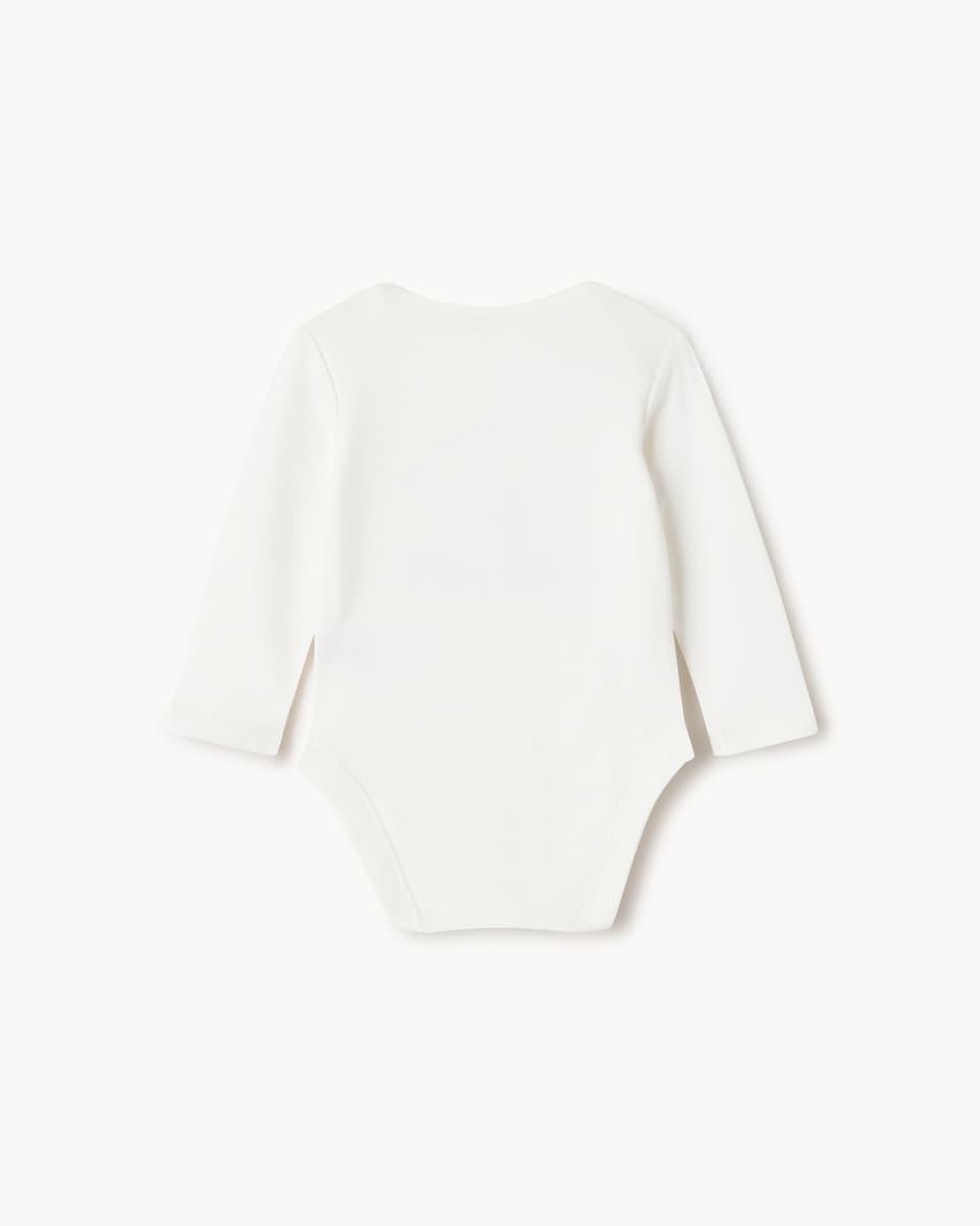 image 1 of F&F Baby Pure Cotton Pumpkin Bodysuit in White