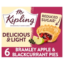 Mr Kipling Bramley Apple & Blackcurrant Pie 30% Less Sugar 6 Pack