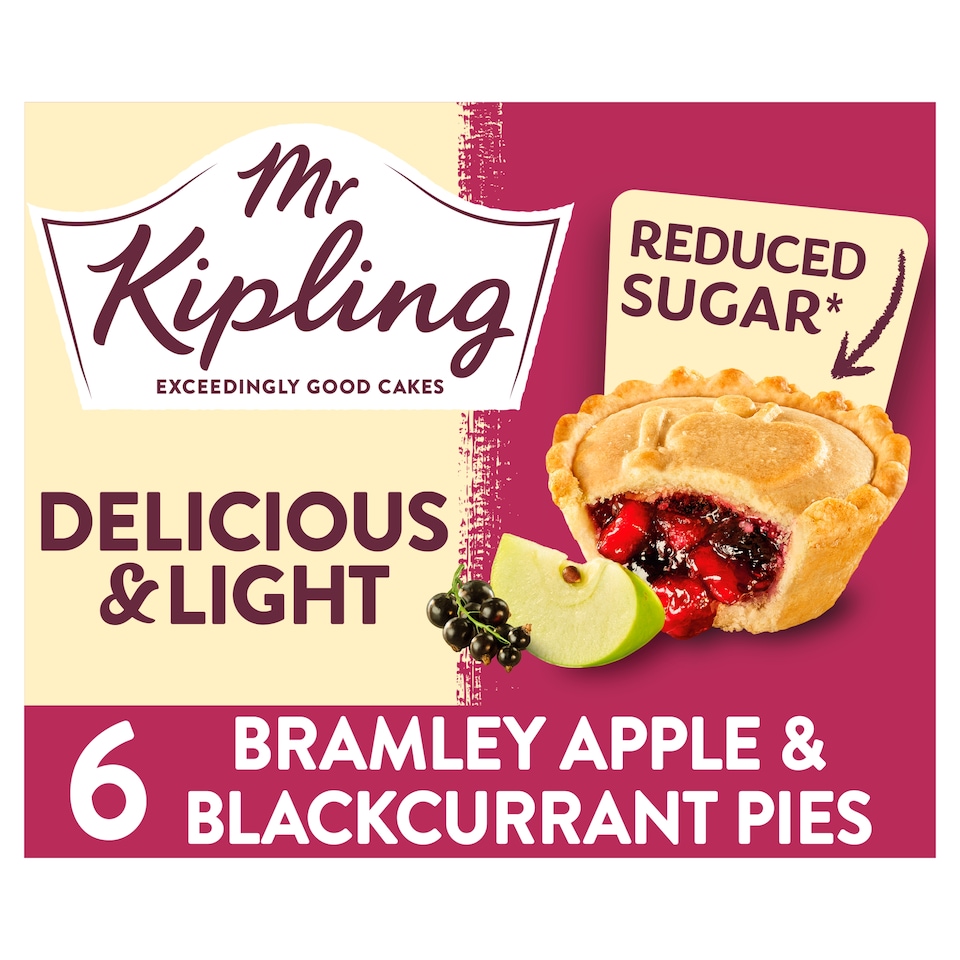 image 1 of Mr Kipling Bramley Apple & Blackcurrant Pie 30% Less Sugar 6 Pack