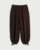 image 4 of F&F Tie Hem Balloon Trousers in Brown